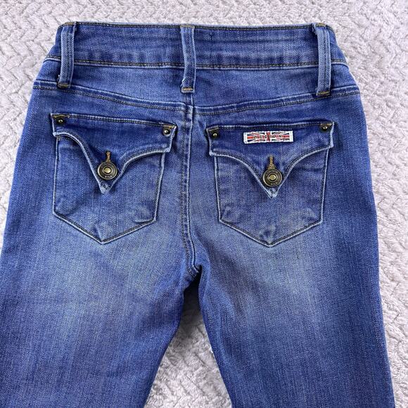 Hudson Girls Stretch Denim Skinny Jeans-Size 7 Button Flap Pockets - Picture 4 of 16